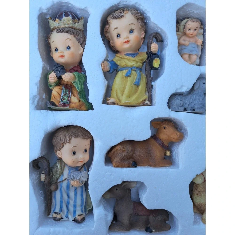 Holiday Time Christmas 11 Piece Children Nativity Set Hand-Painted Figurines